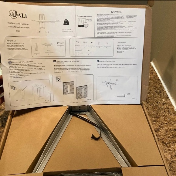 GLASS SHELF/ DVD/ WIFI ROUTER WALL MOUNT NEW!! - Picture 3 of 8